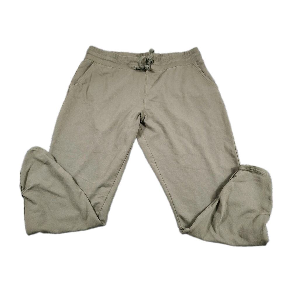 Pact Organic Cotton Jogger Pants Womens XL Olive Green Scrunch Ankle Ethical EUC - Picture 2 of 8